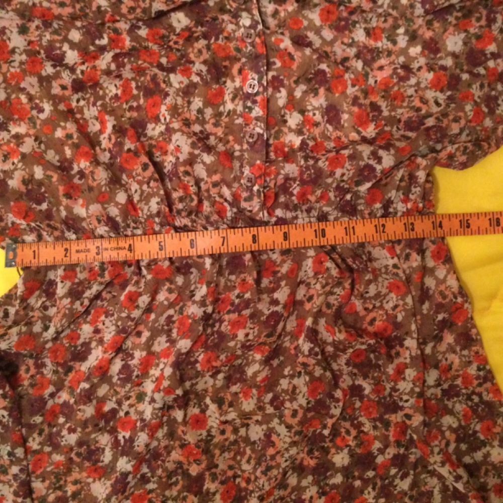 Mossimo Supply Co Floral Sheer Multi Color Blouse - Picture 5 of 11